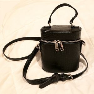 Faux Snake Skin Bucket Mini Purse